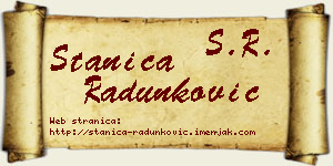 Stanica Radunković vizit kartica